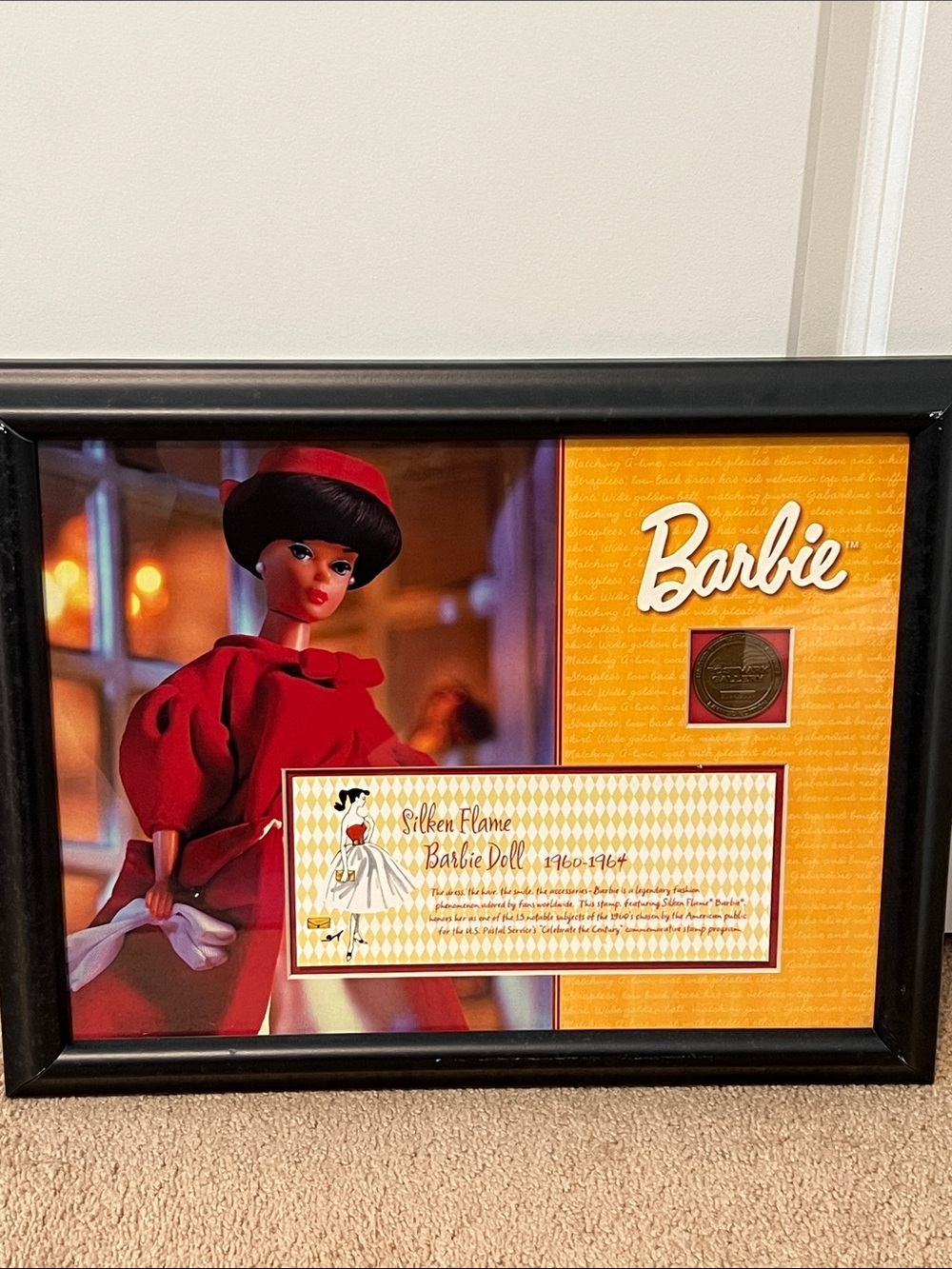Barbie Silken Flame Framed Art in Red and Orange